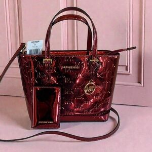 Michael Kors Shiny Red Satchel